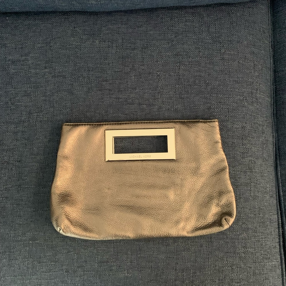 Pewter colored Michael Kors Clutch